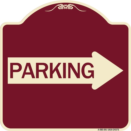 Parking With Right Arrow Heavy-Gauge Aluminum Architectural Sign